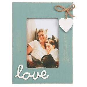NWOT Love Heart Picture Frame Blue 4x6